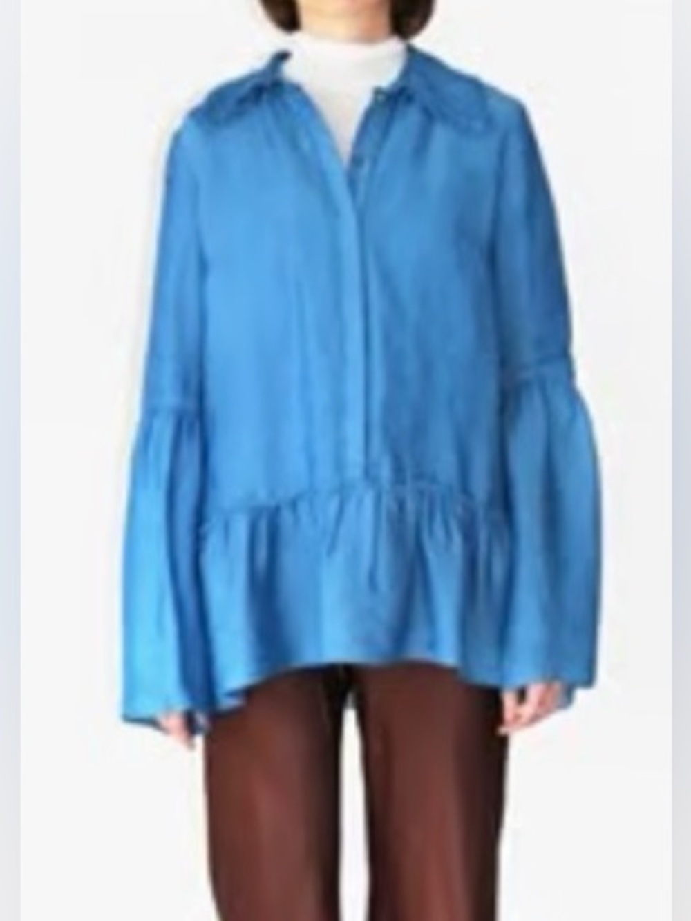ERDEM SILK BLEND KILIAN BLOUSE TOP, SIZE 8.